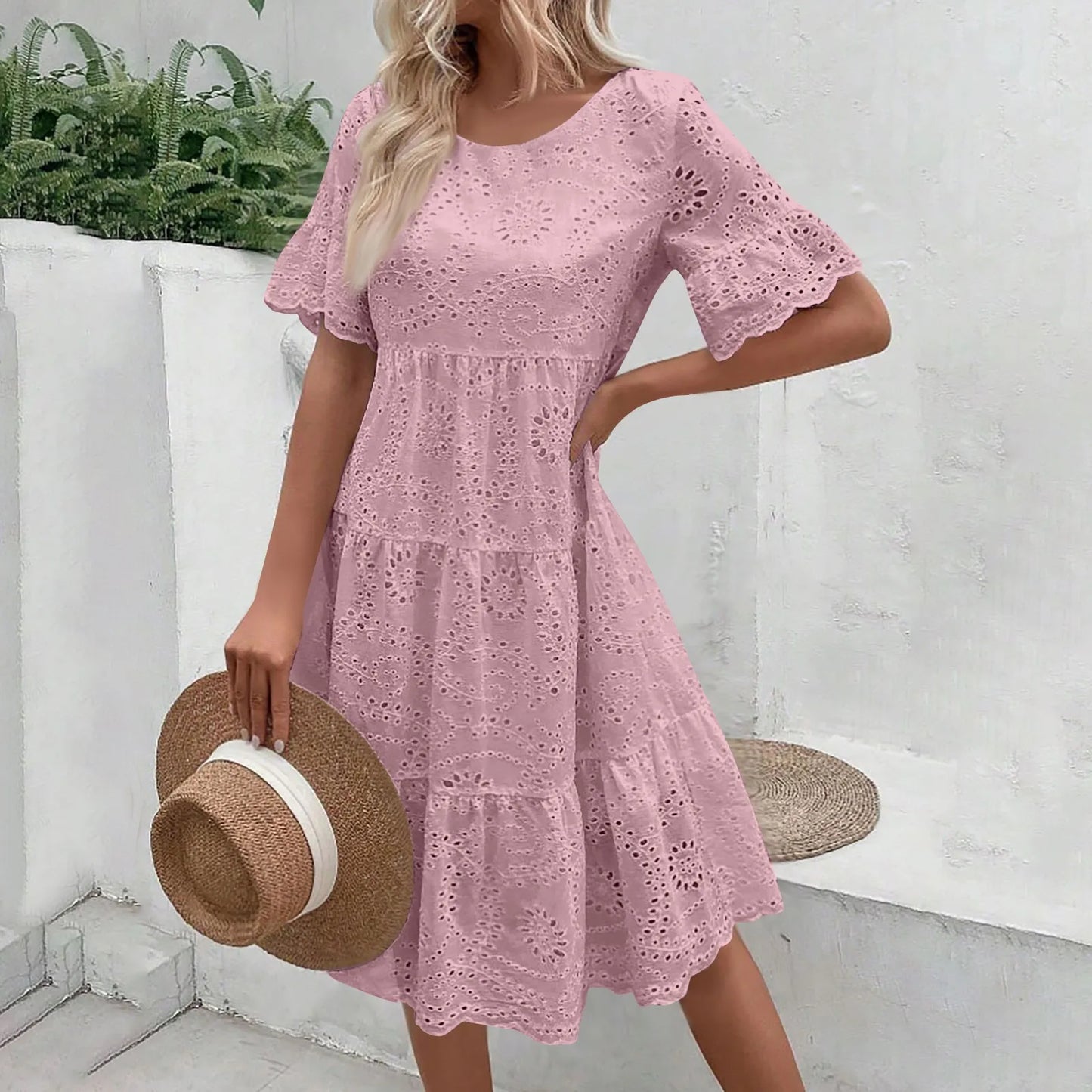 Lova & Soul | Isla – Kanten Zomerjurk met Korte Mouwen