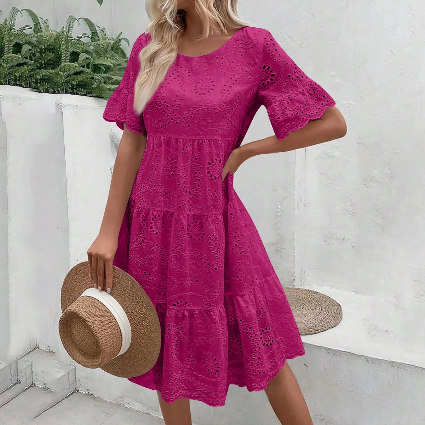 Lova & Soul | Isla – Kanten Zomerjurk met Korte Mouwen