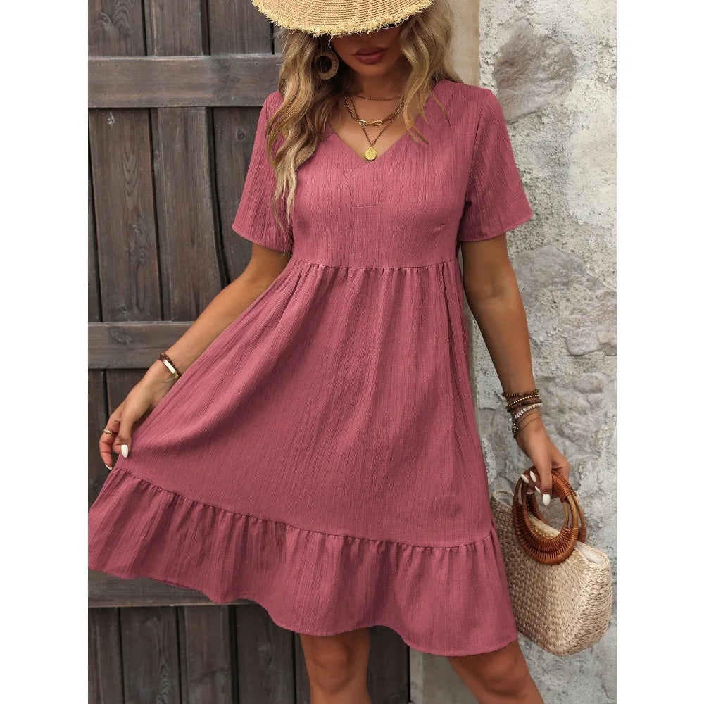 Lova & Soul | Liva – Zomerjurk met Ruffle Zoom en V-Hals