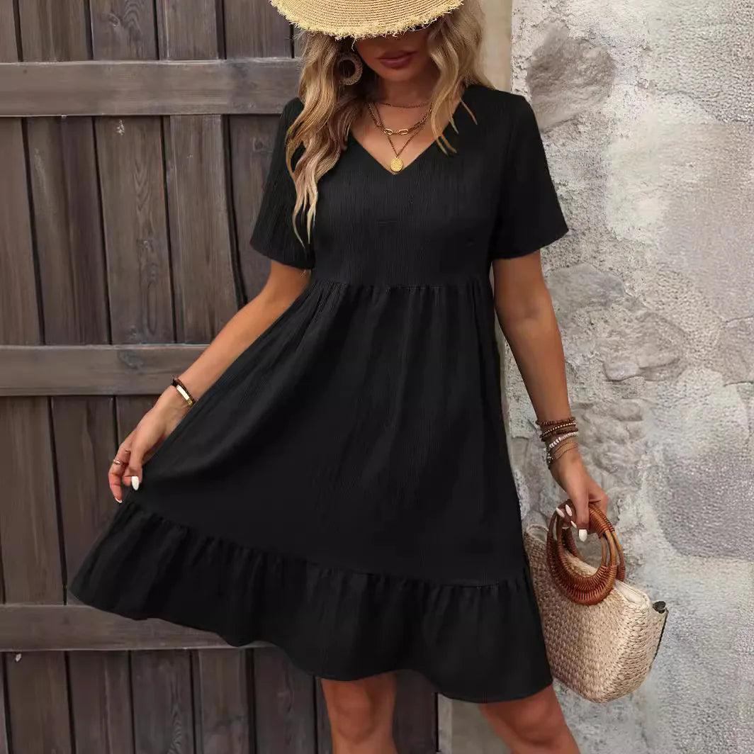 Lova & Soul | Liva – Zomerjurk met Ruffle Zoom en V-Hals