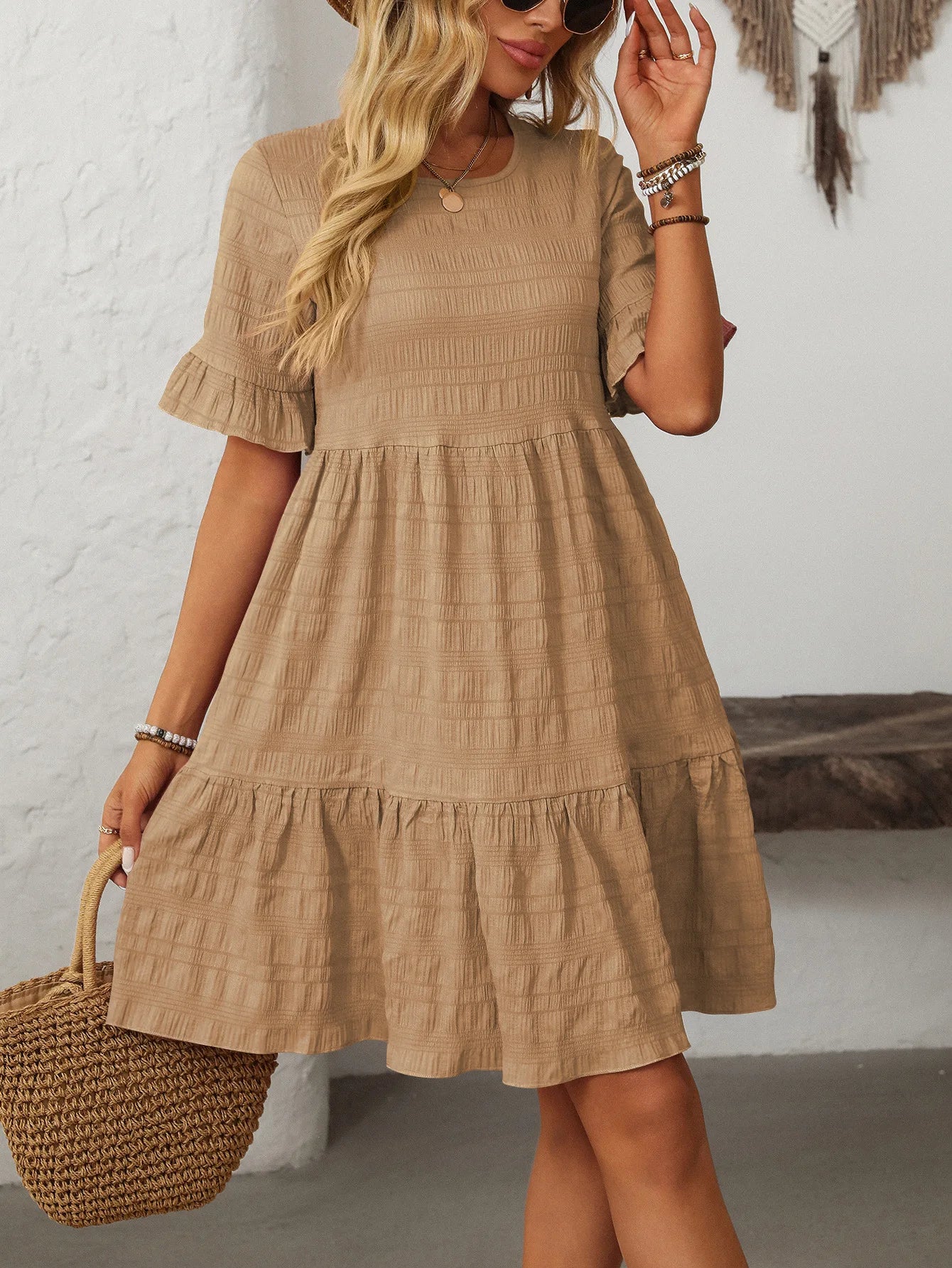 Lova & Soul | Lianne – Zomerjurk met Ruffle Mouwen en Boho Touch