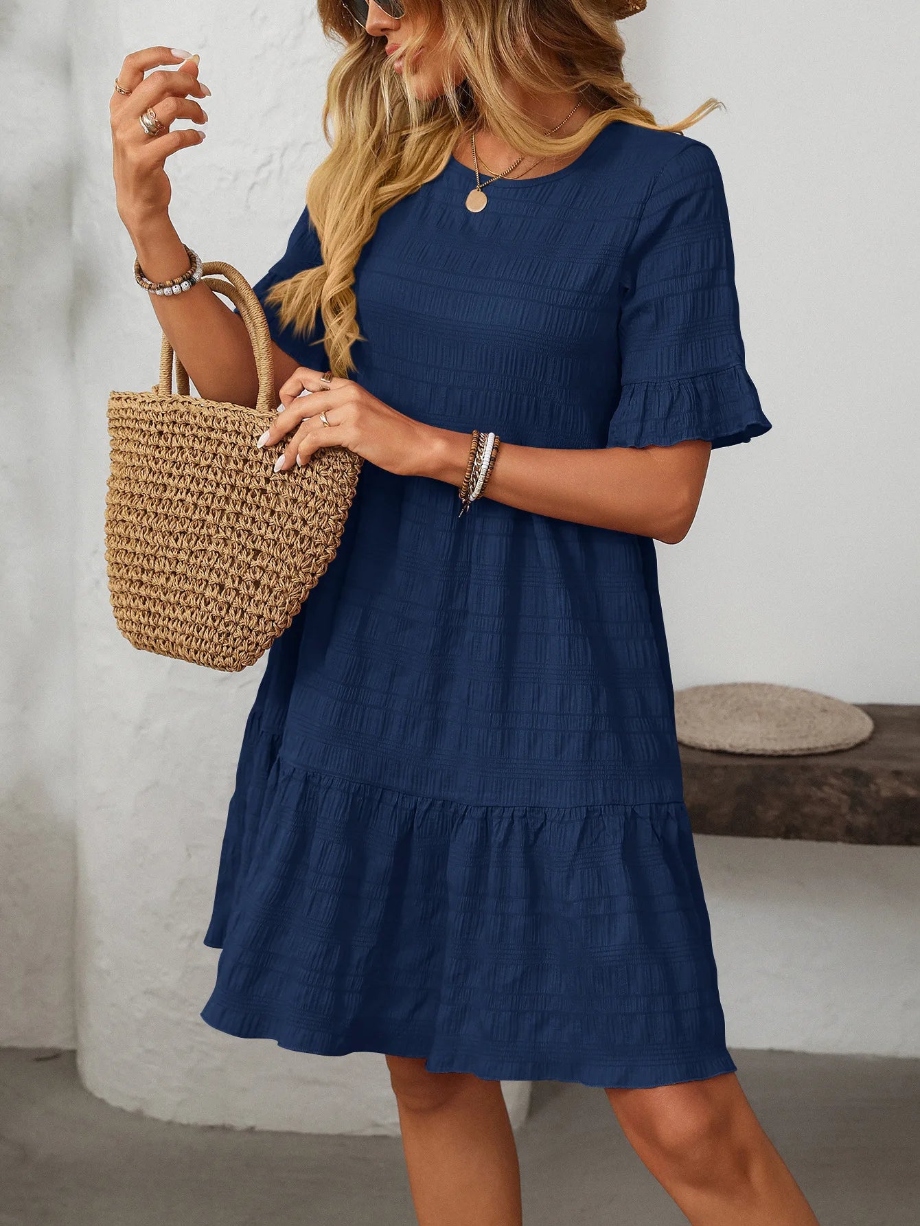 Lova & Soul | Lianne – Zomerjurk met Ruffle Mouwen en Boho Touch