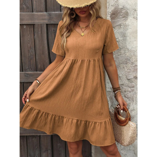 Lova & Soul | Liva – Zomerjurk met Ruffle Zoom en V-Hals