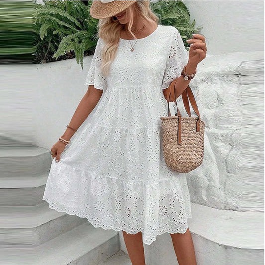Lova & Soul | Isla – Kanten Zomerjurk met Korte Mouwen