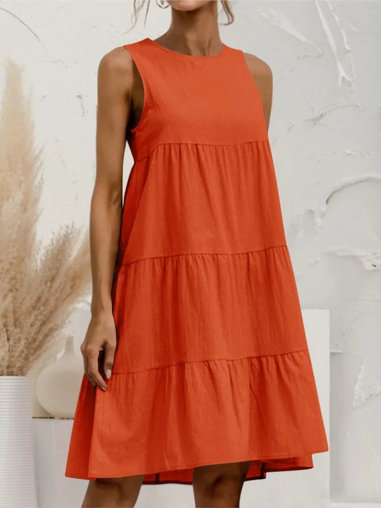 Lova & Soul | Romy – Mouwloze Zomerjurk met Speelse Stroken
