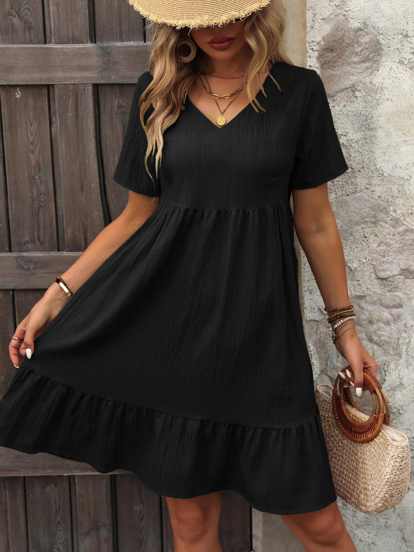 Lova & Soul | Liva – Zomerjurk met Ruffle Zoom en V-Hals