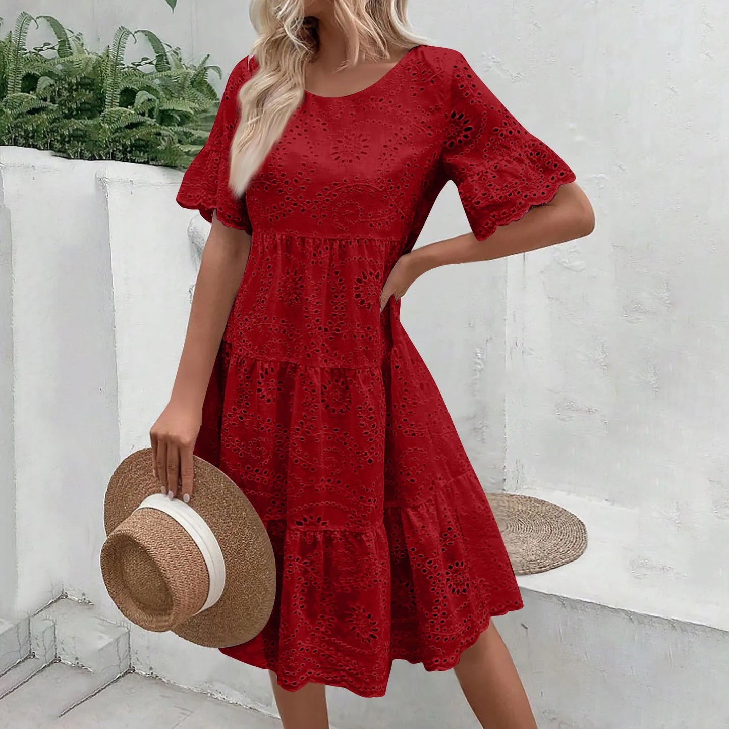 Lova & Soul | Isla – Kanten Zomerjurk met Korte Mouwen