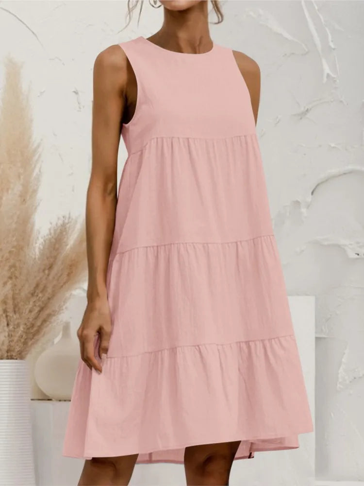 Lova & Soul | Romy – Mouwloze Zomerjurk met Speelse Stroken