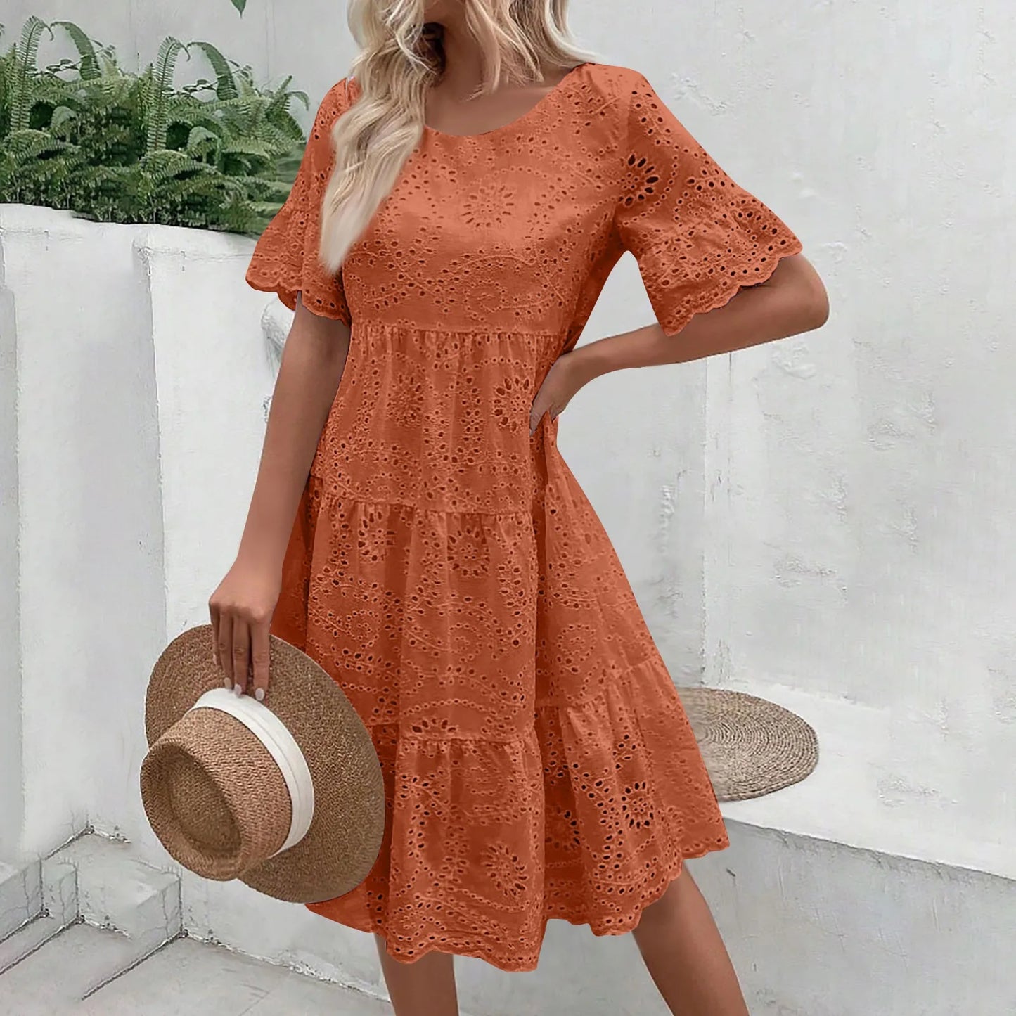 Lova & Soul | Isla – Kanten Zomerjurk met Korte Mouwen