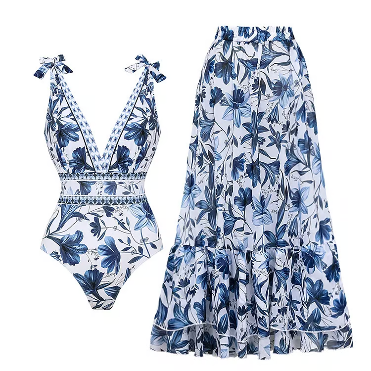 Lova & Soul | Blue Bloom Set – Badpak met Matchende Rok