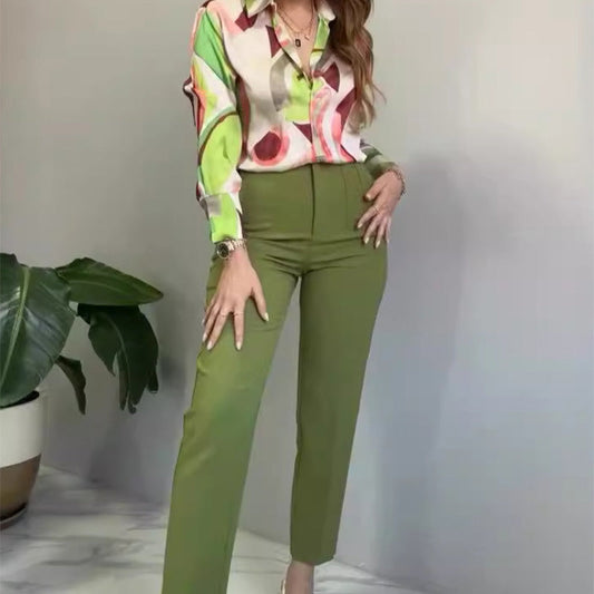 Lova & Soul | Nova Set – Bedrukt Shirt & Broek met Knopen