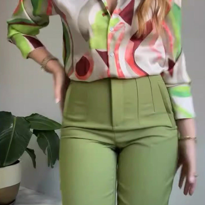 Lova & Soul | Nova Set – Bedrukt Shirt & Broek met Knopen