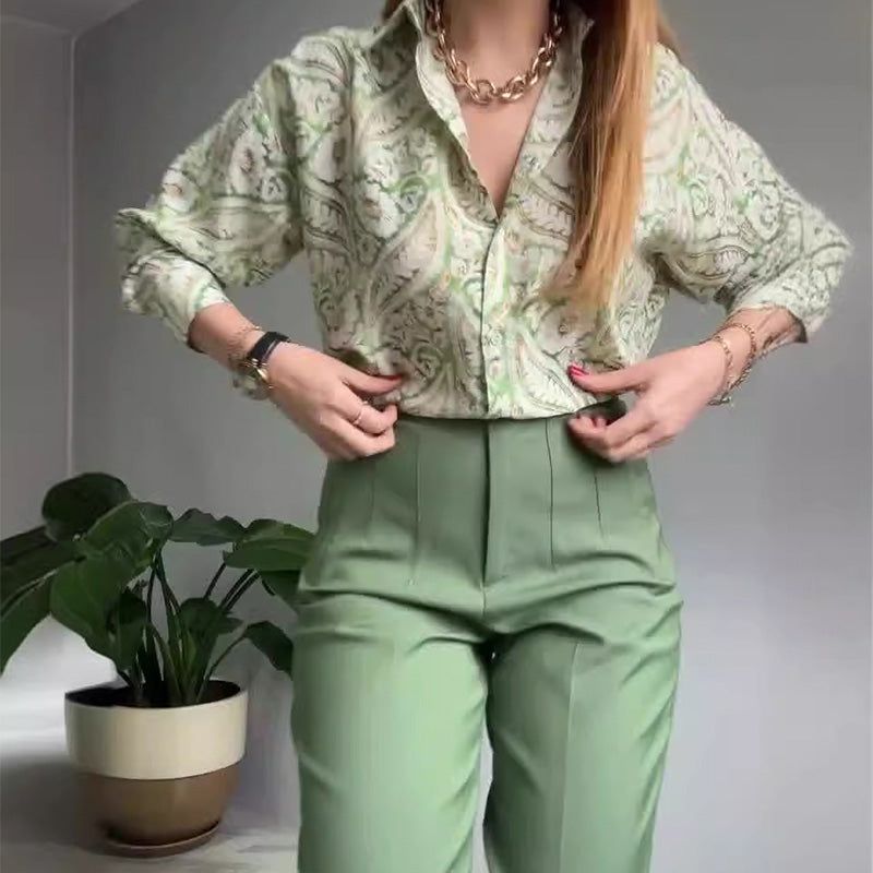 Lova & Soul | Nova Set – Bedrukt Shirt & Broek met Knopen