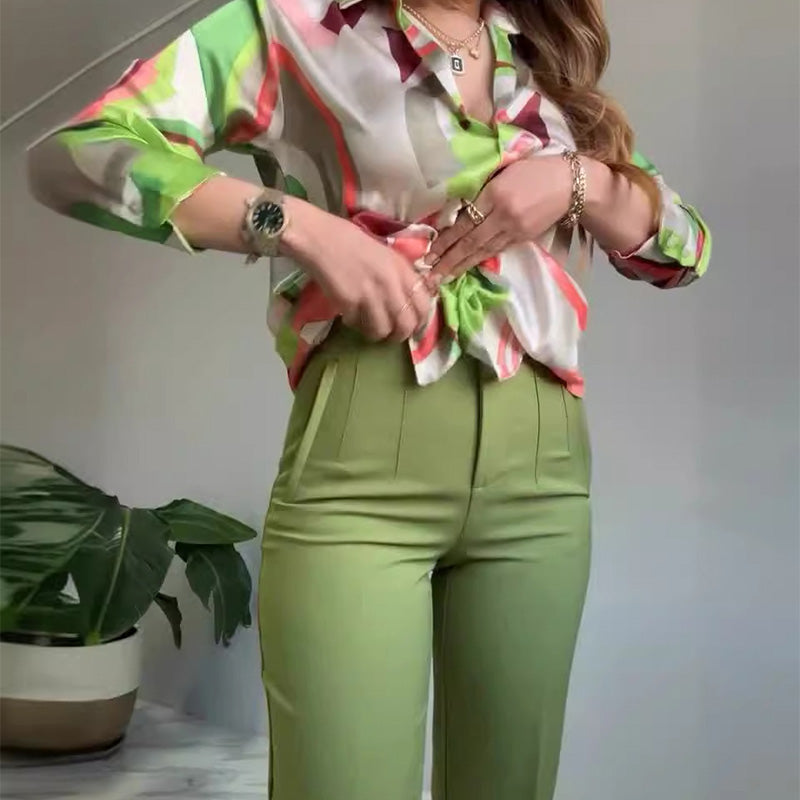 Lova & Soul | Nova Set – Bedrukt Shirt & Broek met Knopen