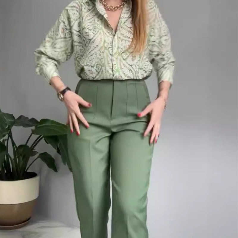 Lova & Soul | Nova Set – Bedrukt Shirt & Broek met Knopen