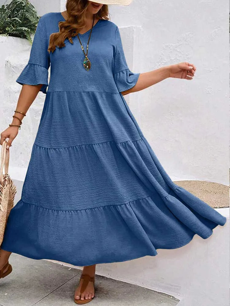 Lova & Soul | Elin – Losvallende Maxi Jurk met Volants