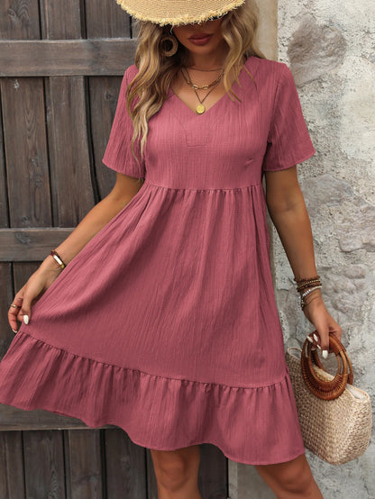 Lova & Soul | Liva – Zomerjurk met Ruffle Zoom en V-Hals