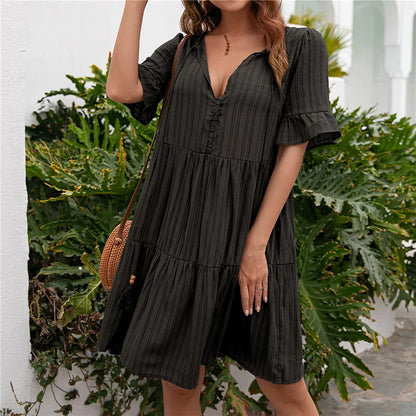 Lova & Soul | Nora – Zomerjurk met Knoopdetail en Volants
