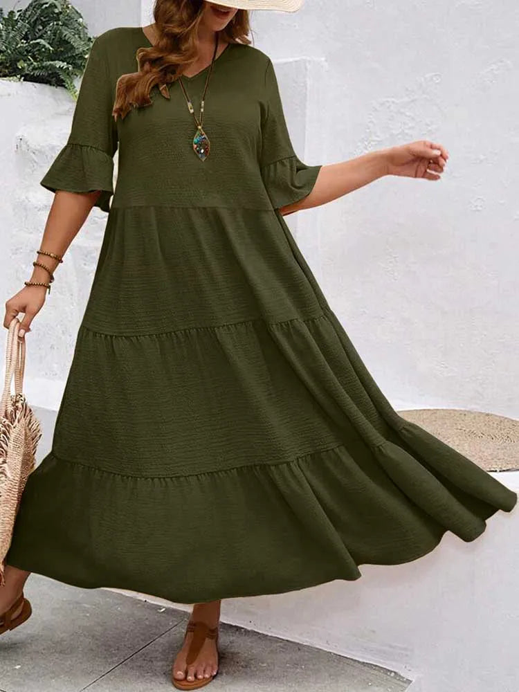Lova & Soul | Elin – Losvallende Maxi Jurk met Volants