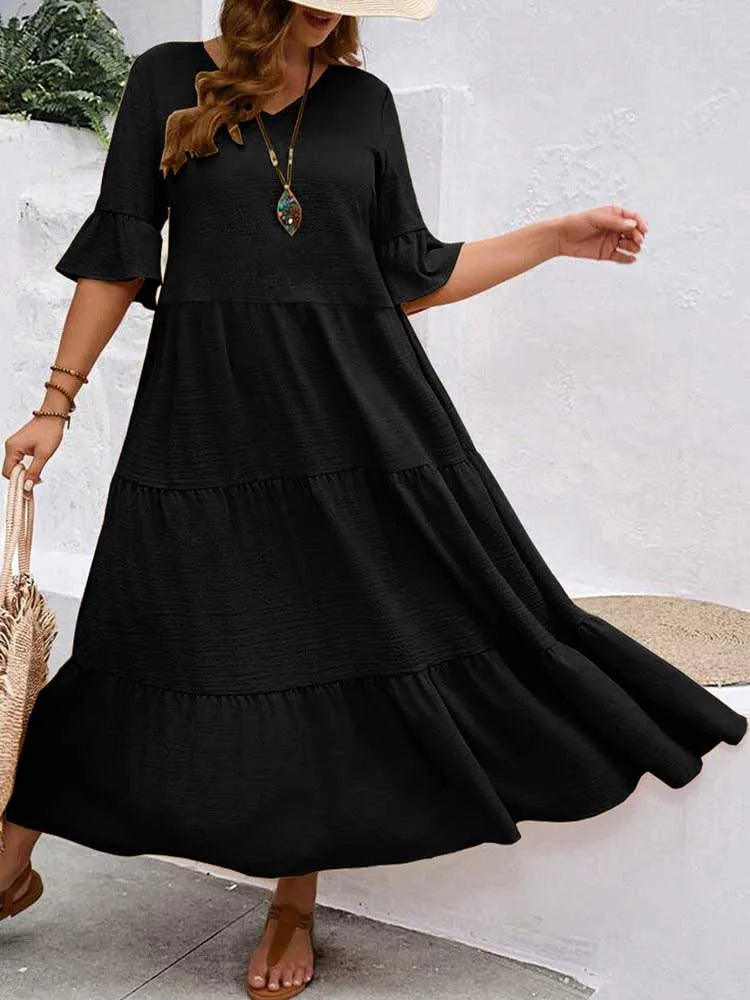 Lova & Soul | Elin – Losvallende Maxi Jurk met Volants