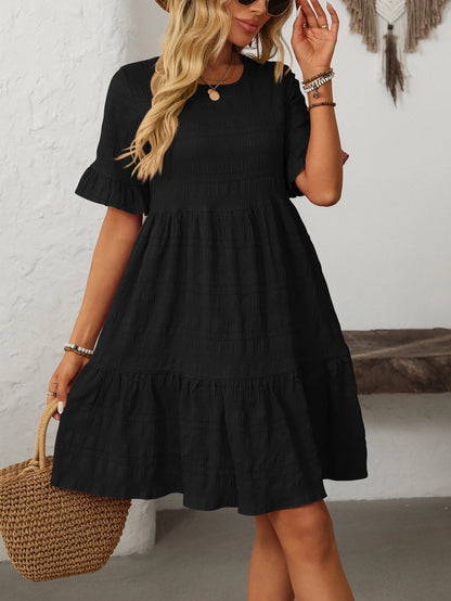 Lova & Soul | Lianne – Zomerjurk met Ruffle Mouwen en Boho Touch