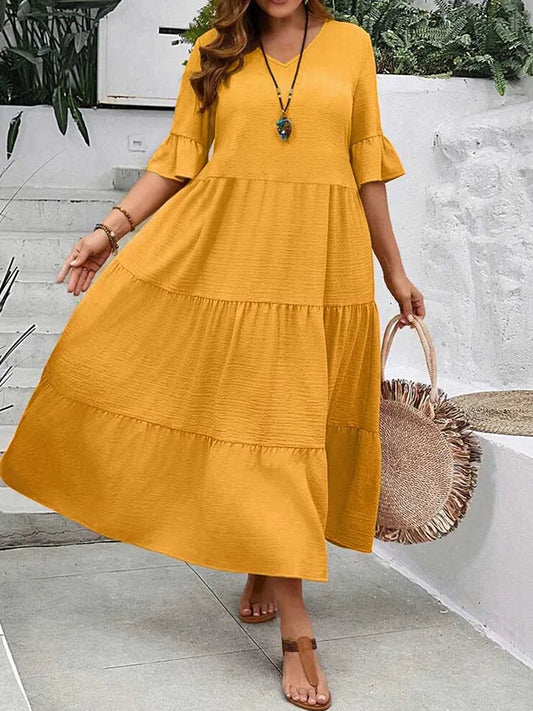 Lova & Soul | Elin – Losvallende Maxi Jurk met Volants