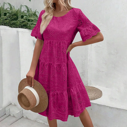 Lova & Soul | Isla – Kanten Zomerjurk met Korte Mouwen
