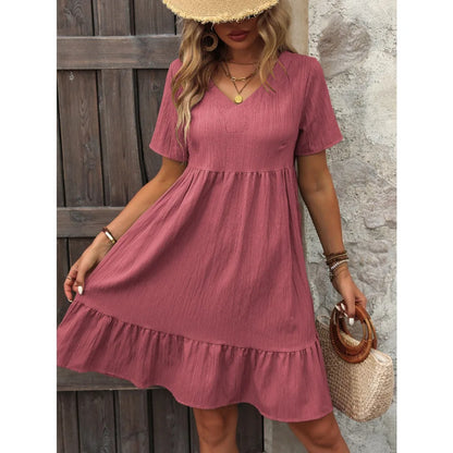 Lova & Soul | Liva – Zomerjurk met Ruffle Zoom en V-Hals