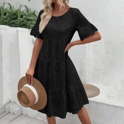 Lova & Soul | Isla – Kanten Zomerjurk met Korte Mouwen