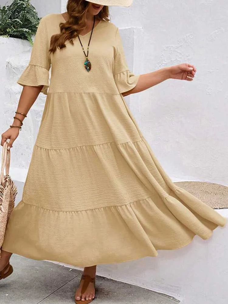 Lova & Soul | Elin – Losvallende Maxi Jurk met Volants