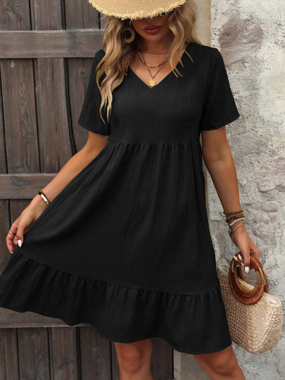 Lova & Soul | Liva – Zomerjurk met Ruffle Zoom en V-Hals