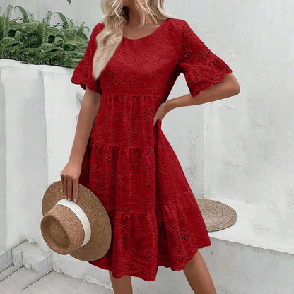 Lova & Soul | Isla – Kanten Zomerjurk met Korte Mouwen