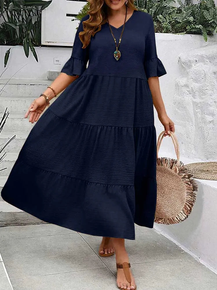 Lova & Soul | Elin – Losvallende Maxi Jurk met Volants