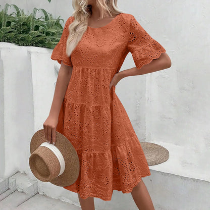 Lova & Soul | Isla – Kanten Zomerjurk met Korte Mouwen