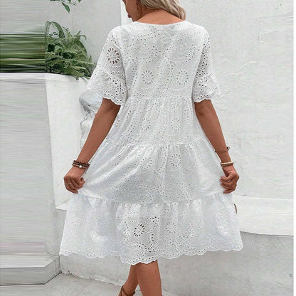 Lova & Soul | Isla – Kanten Zomerjurk met Korte Mouwen
