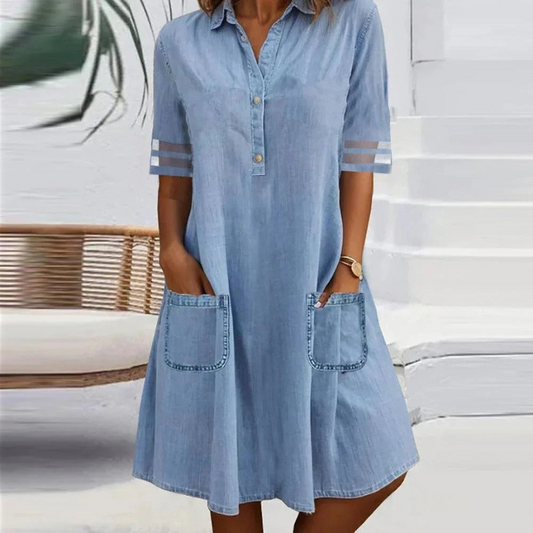 Lova & Soul | Jill – Zomerjurk met Jeanslook & Zakken