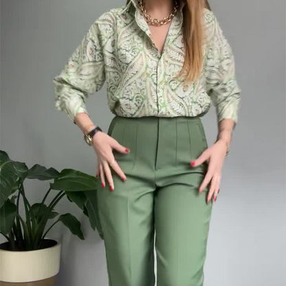 Lova & Soul | Nova Set – Bedrukt Shirt & Broek met Knopen